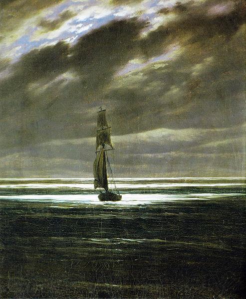 Caspar David Friedrich Seestuck bei Mondschein Norge oil painting art